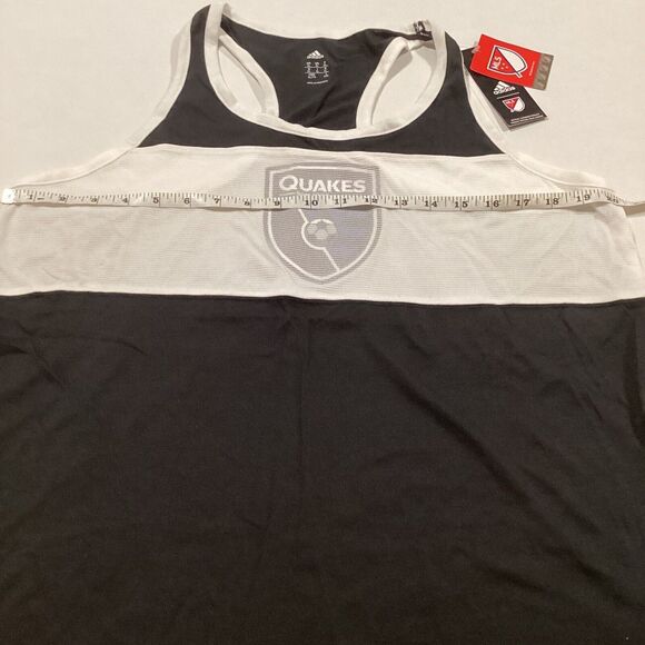 NWT Womans Adidas XL San Jose Quakes Tank Top Black And White - Picture 3 of 8
